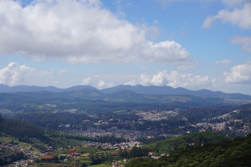 no people, tranquil scene, scenics - nature, tranquility, mountain range, city, sky, landscape, nature, plant, india, coimbatore, beauty in nature, ooty