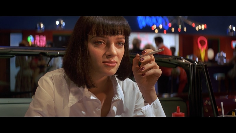 movies, females, indoors, 1080P, front view, Pulp Fiction, business, mid adult, communication, headshot, women, hairstyle, real people, lifestyles, contemplation