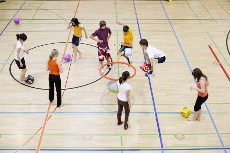 team spirit, multi-Ethnic Group, motion, girl, lifestyles, school Gymnasium, boys, man, competitive Sport, sports Team, child, athlete, gym, exercise, action