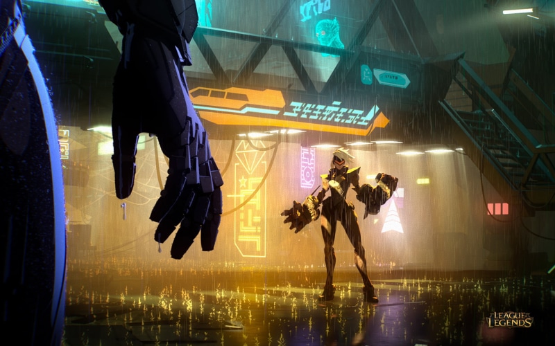 1080P, illuminated, sport, reflection, Vi (League of Legends), activity, motion, night, built structure, building exterior, performance, Project Skins