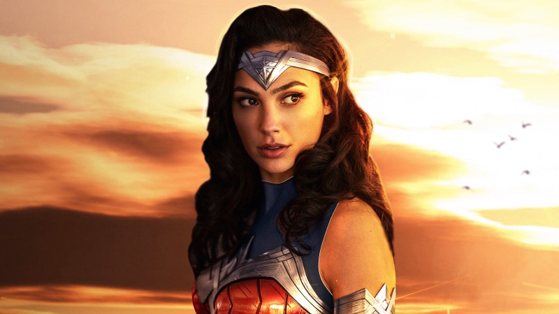 2019 movies, young adult, gal gadot, outdoors, sunset, young women, orange color, hair, 4K, adult, wonder woman, artwork, movies, hd, women, beautiful woman