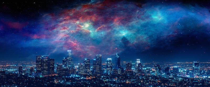 Art, Paint, 2K, Galaxies, Landscape, Dream, Sky, Painting, Los Angeles, Town, Galaxy, Stars, Deviantart, Space, Night, Zanarkand, City, Urban, Beautiful