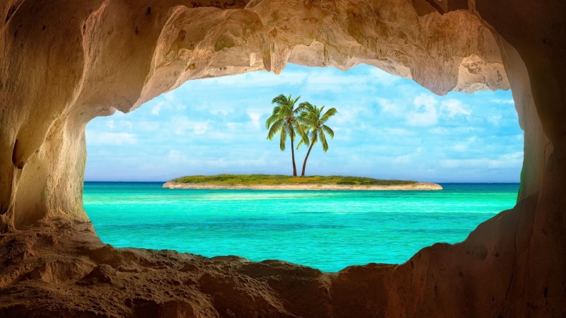 sea cave, formation, caribbean, sea, landscape, rock, turks and caicos, island, caicos islands, cave, nature, conch bar, stunning, 1080P, ocean, tropics