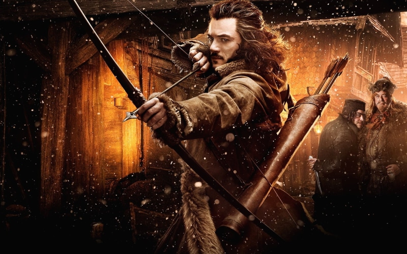 Luke Evans, 1080P, or There and Back Again, Lake-Town, The esgorath, The Hobbit: The Desolation Of Smaug, bow, Esgaroth, Bard the Bowman, arrows, Bard The Archer