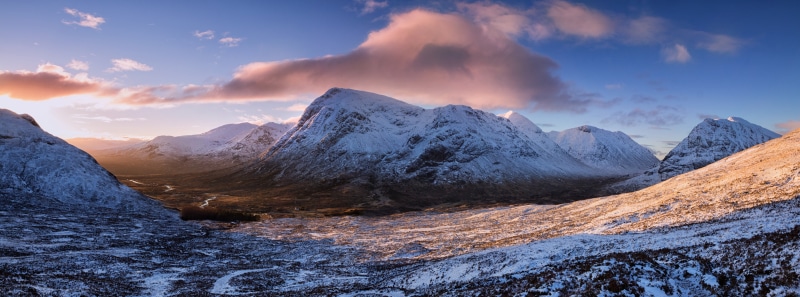 Snowy, mountain range, outdoors, Winter, Landscape, Scenery, buachaille, buachailleetivemor, Beautiful, Cold, dawn, Picturesque, West, United Kingdom, Snow