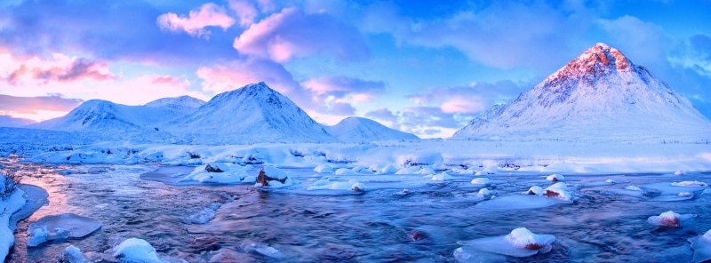unitedkingdom, cold temperature, Winter, lagoon, snowcapped mountain, scenics - nature, Landscape, no people, Coupall, Snow, Weather, scene, Picturesque