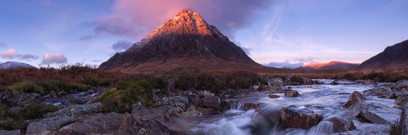 coupall-wallpaper-5472x1824, river, etive, mor, sunrise, 5K, mountain, buachaille