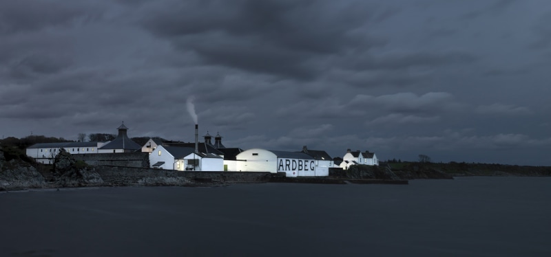 evening, distillery, sea, sky, cloud - sky, Scotland, overcast, island, landscape, storm cloud, no people, building, building exterior, UK, outdoors, environment
