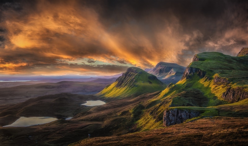 environment, no people, grass, mountain, clouds, tranquility, mountain range, idyllic, water, Scotland, dramatic sky, land, landscape, sunset, cloud - sky