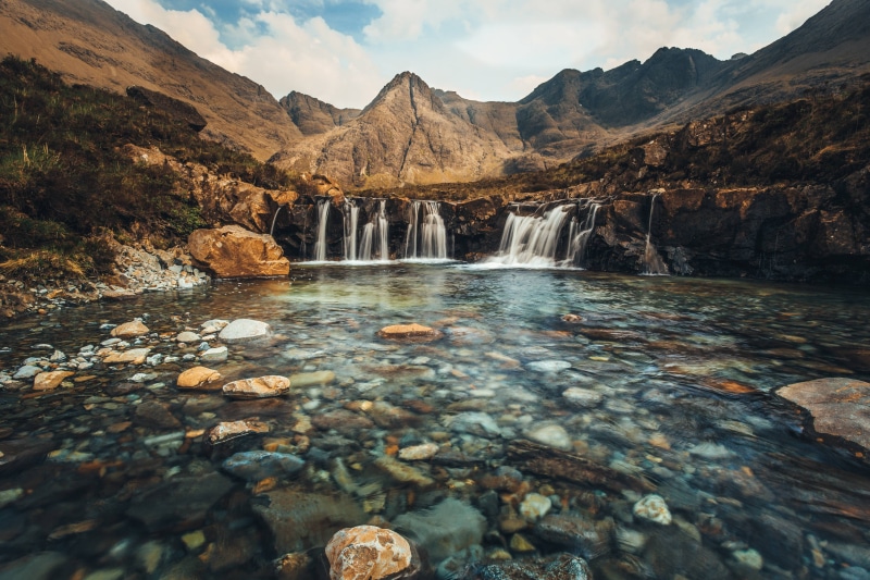 The Fairy Pools, 5K, Skye, Scotland, Fairy Pools, long exposure, water, waterfall, mountains