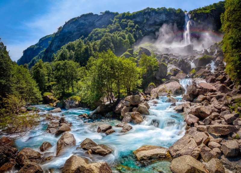 day, 4K, blurred motion, waterfalls, mountain, landscape, tranquil scene, outdoors, stream - flowing water, tree, no people, non-urban scene, power in nature