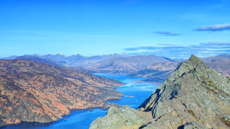 nature, mountain range, sky, mobile, district, cloud - sky, tranquility, loch, scenics - nature, no people, rock, non-urban scene, mountain peak, high angle view