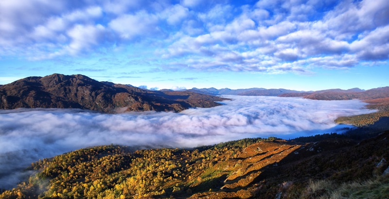 Loch Katrine, cloud - Sky, landscape, travel, scenics, Ben Venue, daytime, sky, clouds, mountain, beauty In Nature, mountains, nature, mountains and clouds