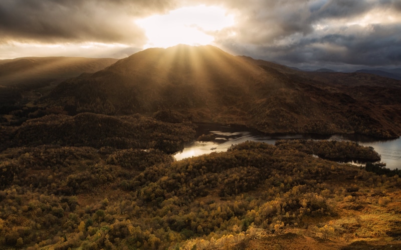 Landscape, Sunset, Return, Ben Aan, sunrise, 5K, cloud - Sky, Scotland, outdoors, sky, Ben Venue, steamship, beauty In Nature, Loch Katrine, lake, trees