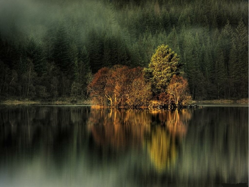 trossachs, nature, chon, hd, 480P, lake, loch, art, lakes, Green
