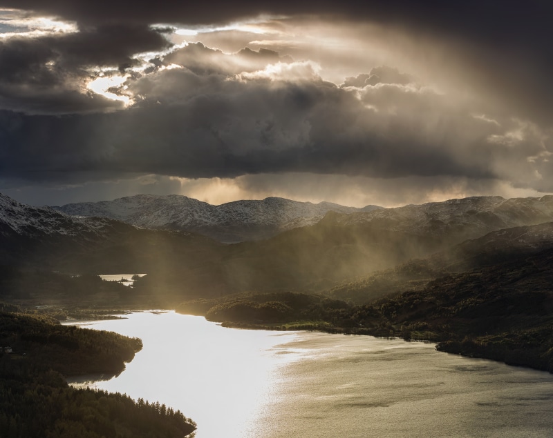 Scene, environment, together, beauty in nature, united kingdom, fog, Travel, outdoors, Panoramic, lochvenachar, viewpoint, reflection, Scenery, Clouds