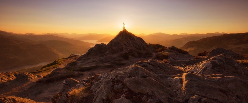 rock - object, Nature, sky, sunlight, trossachs, beauty in nature, Sunset, mountain peak, environment, mountain, Outdoors, silhouette, Europe