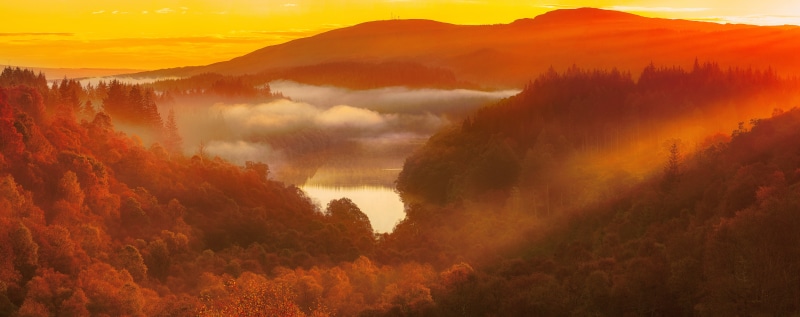 Mountain, sunbeam, Photo, National, pine tree, Drunkie, Scenery, Scotland, Park, woodland, tranquility, Photography, LochDrunkie, Panoramic, scenics - nature