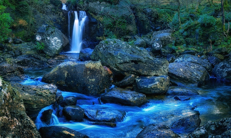 5K, and, waterfall, trossachs, loch, lomond, scotland, national, park