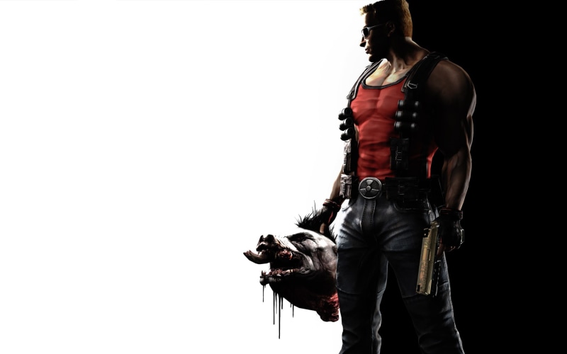 duke, tank, hd, blue, gun, red, video games, s, denim, 1080P, nukem, men, top