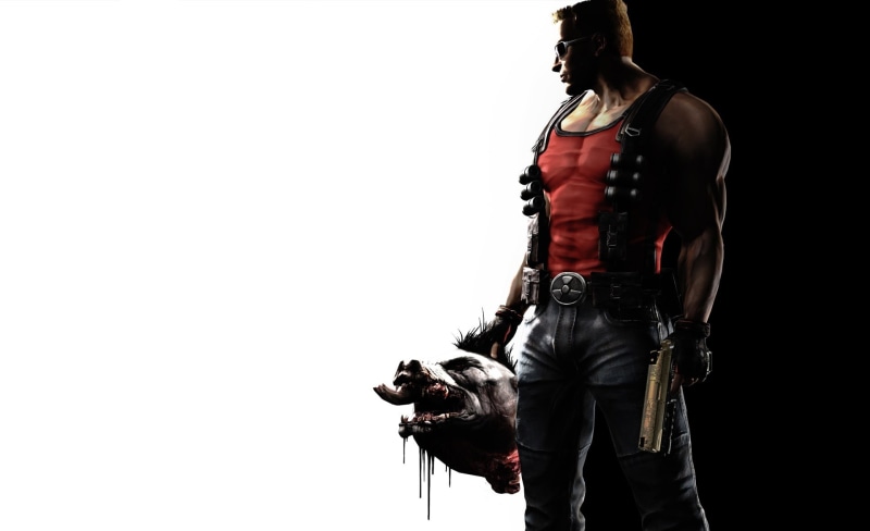 indoors, studio shot, strength, low angle view, three quarter length, representation, Game, johnny, men, copy space, kombat, duke nukem forever, forever