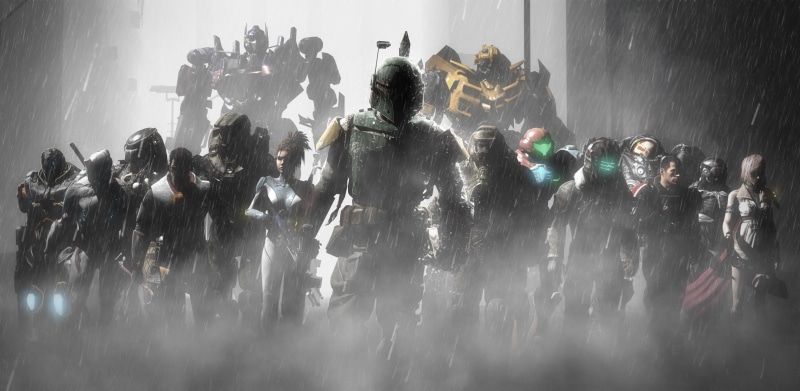 Lightning, Half-Life, Metroid, Samus Aran, optimus prime, prophet, StarCraft, fan art, Jim Raynor, Sarah Kerrigan, crossover, Predator, 2K, Isaac Clarke