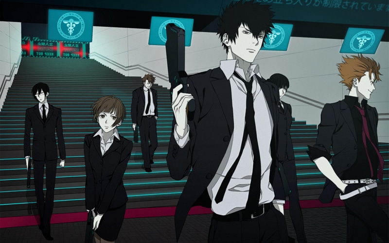 occupation, suit, real people, walking, men, females, lifestyles, business person, business, businessman, Shinya Kogami, 2K, adult, indoors, people, Tsunemori Akane