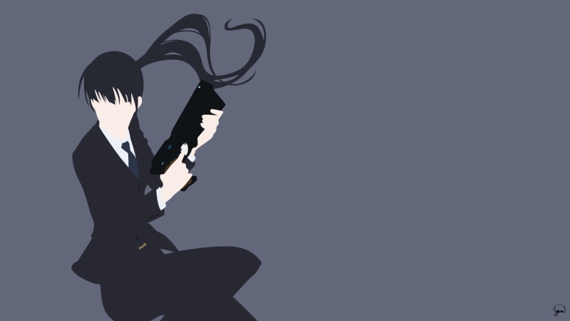 1080P, profile view, indoors, sky, music, full length, cut out, Psycho-Pass, standing, women, Kunizuka Yayoi, copy space, nature, adult, holding, young adult
