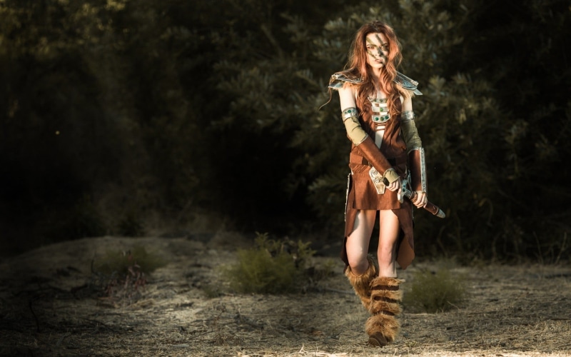 cosplay, Aela the Huntress (Skyrim), model, 1080P, women, female, women outdoors, fantasy art, warrior, character, fantasy girl, The Elder Scrolls V: Skyrim