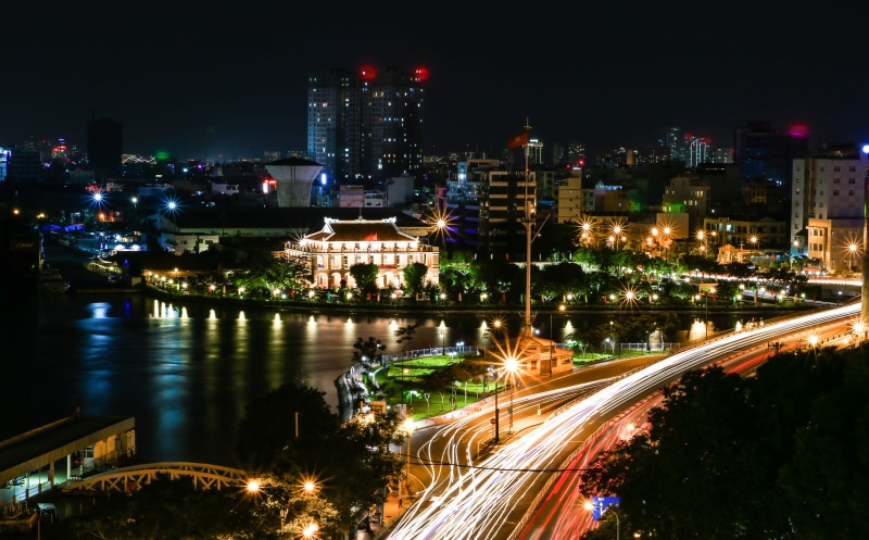 wave, tall - high, office building exterior, building exterior, vietnam, cultural, scenery, skyscraper, ho chi minh, the city center, theatre, no people