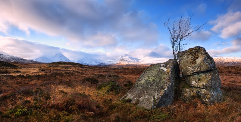 5K, time, Mountains, West Highlands, rocks, landscape, nature, day, mountain, gray, cloud - Sky, scenics, Rannoch Moor, rock - Object, Black Mount, sky