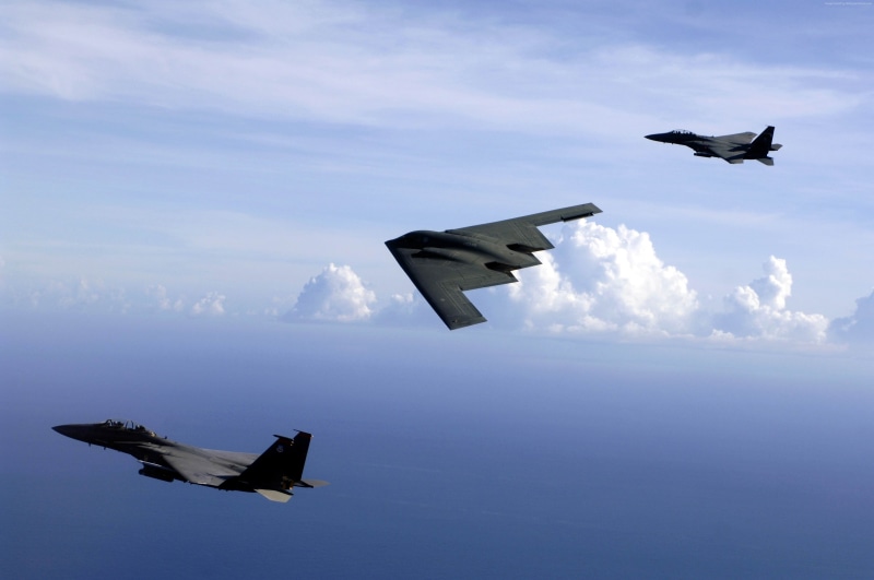 bomber, U.S. Air Force, Aircraft, B 2 Spirit, F 15E, 4K