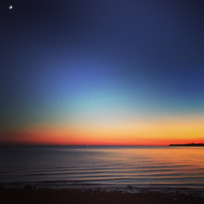 water, clear sky, sea, land, tranquil scene, united states, tranquility, 1080P, outdoors, scenics - nature, rainbow, sky, goodnight, dusk, beauty in nature