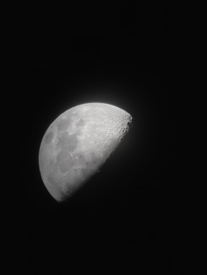 nasa, sky, nighttime, dark, lunar module, full Moon, bedtime, sea, outdoors, evening, black Color, blue, apollo, half moon, goodnight, 4K, night, astrophotography