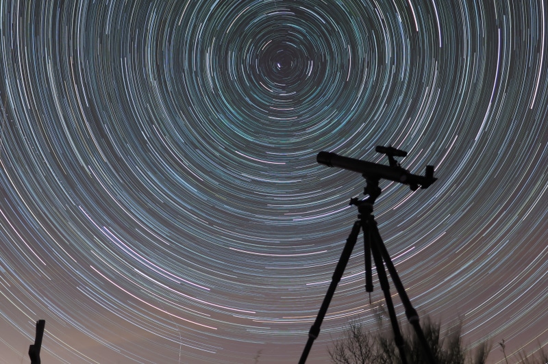 star trail, infinity, turning, star - space, nature, long exposure, astronomy, space, telescope, sky, night, 4K, technology, concentric, no people, beauty in nature