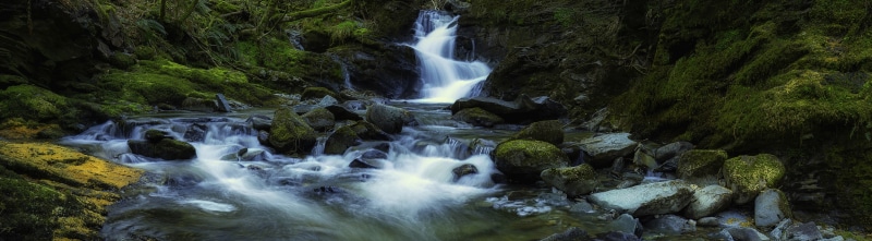 land, Scotland, Waterfalls, Waterfall, blurred motion, stream - flowing water, plant, Europe, kirktonglen, Outdoors, rock - object, mountain, Green, scenics - nature