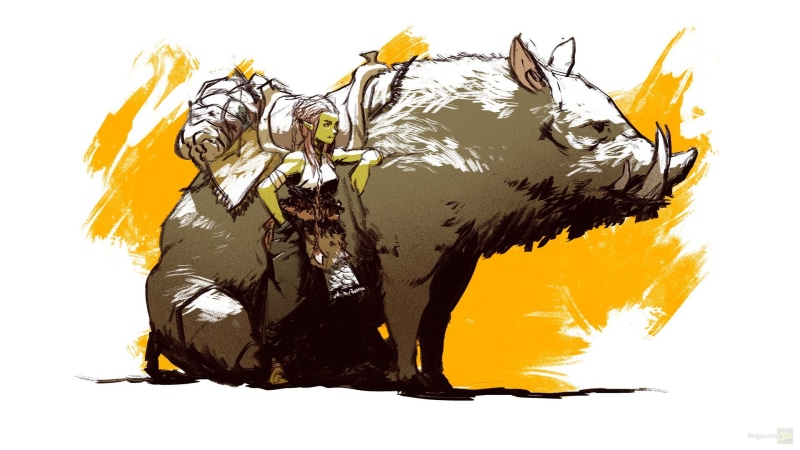 fantasy art, boars, digital art, 1080P