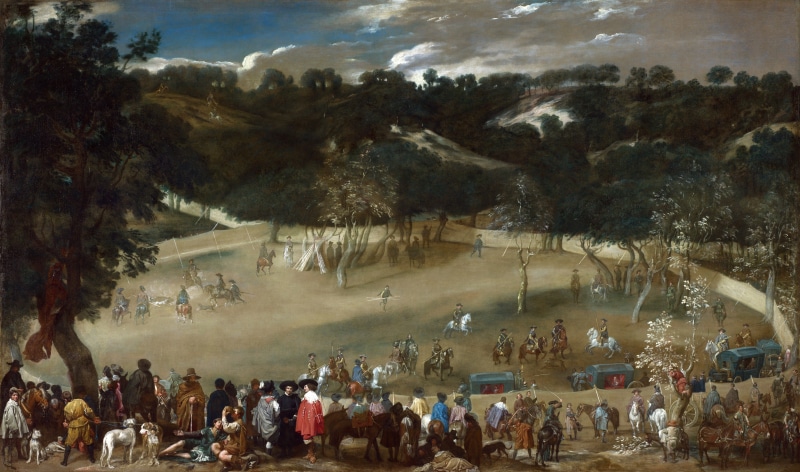 picture, Philip IV Hunting wild Boar, Diego Velazquez, 5K, landscape, genre