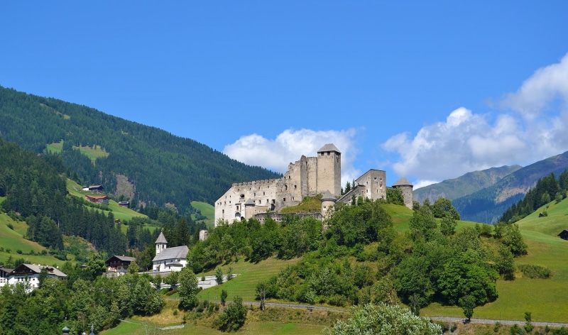 building exterior, no people, italy, sassolungo, sky, land, trekking, castle, 1080P, nature, travel destinations, mountain, building, outdoors, travel