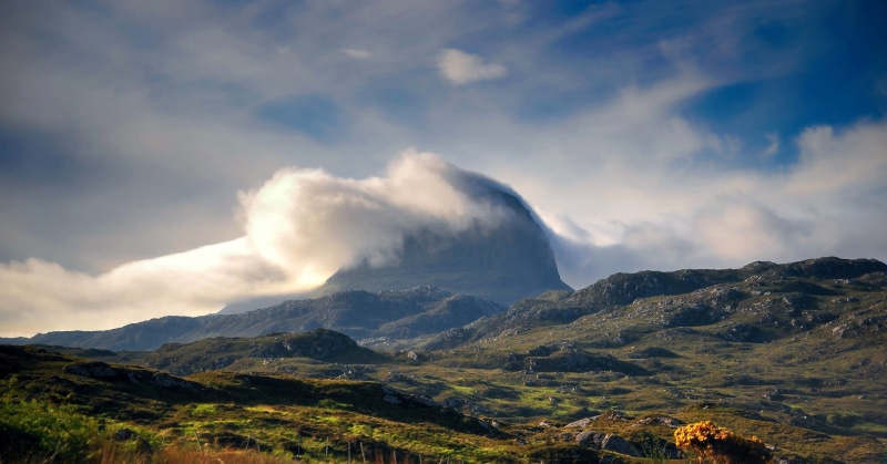clouds, mountain range, idyllic, remote, sky, beauty in nature, scotland, moorland, sutherland, 1080P, scenics - nature, landscape, no people, nature