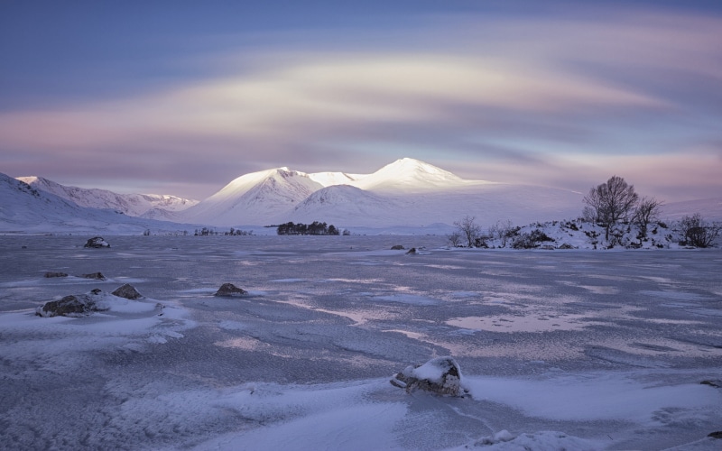 2K, water, lochan, mountain peak, tranquil scene, cold temperature, tranquility, achlaise, cloud - sky, winter, landscape, environment, scenics - nature