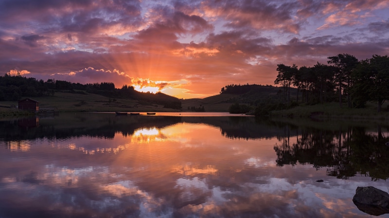area, reflection lake, kilmacolm, village, renfrewshire, lake, water, tranquil scene, tree, outdoors, scotland, nature, non-urban scene, morning, mountain