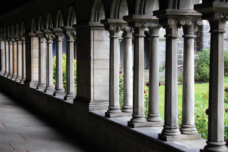 renfrewshire, christian, colonnade, day, outdoors, pillar, landmark, tourism, built structure, corridor, religious, medieval, convent, religion, gothic