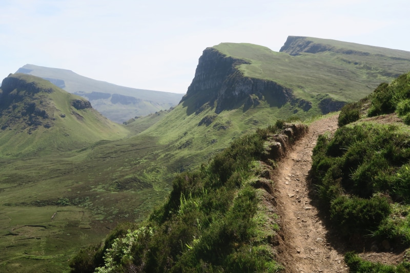 beauty in nature, scenics - nature, walk, 2K, nature, portree, green color, quiraing, environment, path, hike, tranquility, landscape, sky, beautiful