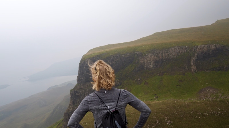 scotland, outdoors, 4K, lifestyles, cloudy, leisure activity, looking, landscape, Hike, mountain range, adventure, standing, copy Space, nature, hairstyle