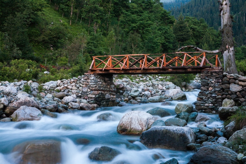 Indie, inde, stream, bridge - Man Made Structure, 1080P, water, jammu and kashmir, river, Bridge, scenics, Getty, outdoors, mountain, Indien, nature, rock - Object