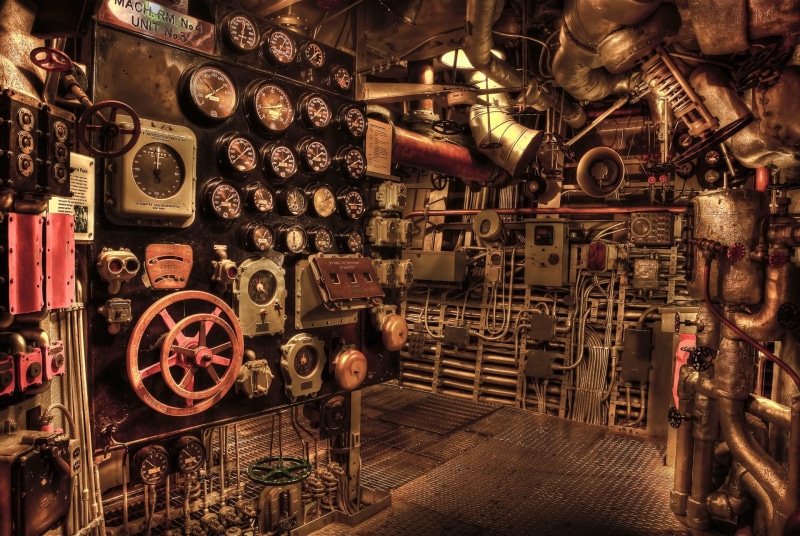 abandoned, equipment, machine part, abundance, valves, old, mounted, technology, variation, clustered, machine, business, large group of objects, engine room