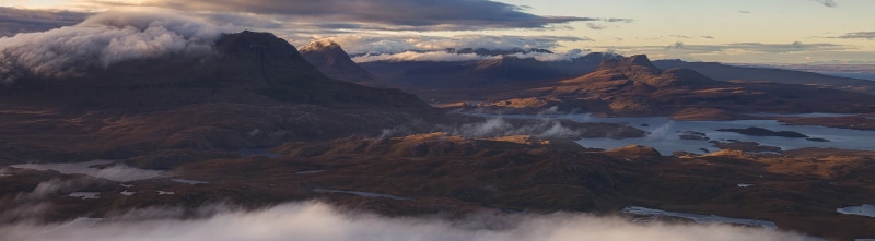 snowcapped mountain, places, Mountains, land, autumn, Morning, Vacation, mountain range, Highlands, Scotland, Suilven, visit, stacpollaidh, westhighlands