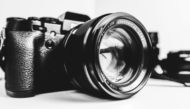 Fujifilm X-T1, lens, black and white, camera, Fujifilm, 4K, b/w