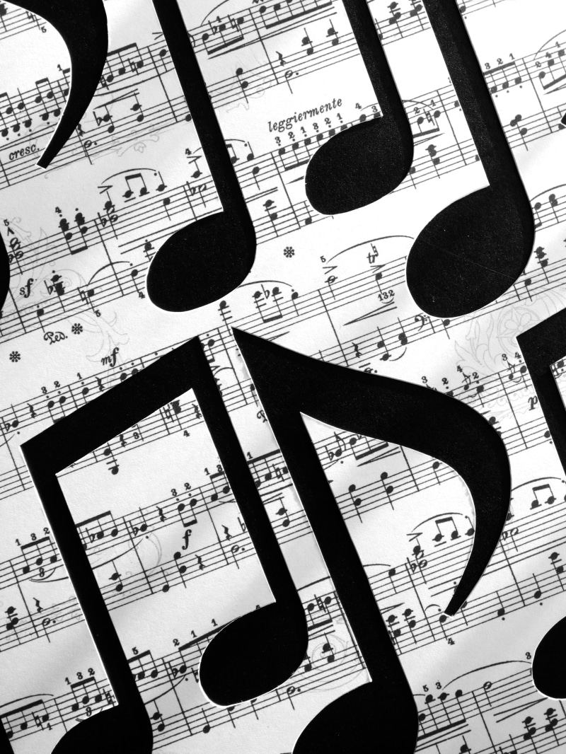 5K, ruler, music, text, still life, musical note, communication, sheet, sound, indoors, octave, document, contour, accuracy, paper, number, no people